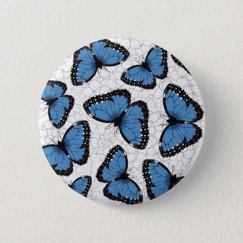 Blue morpho butterflies button