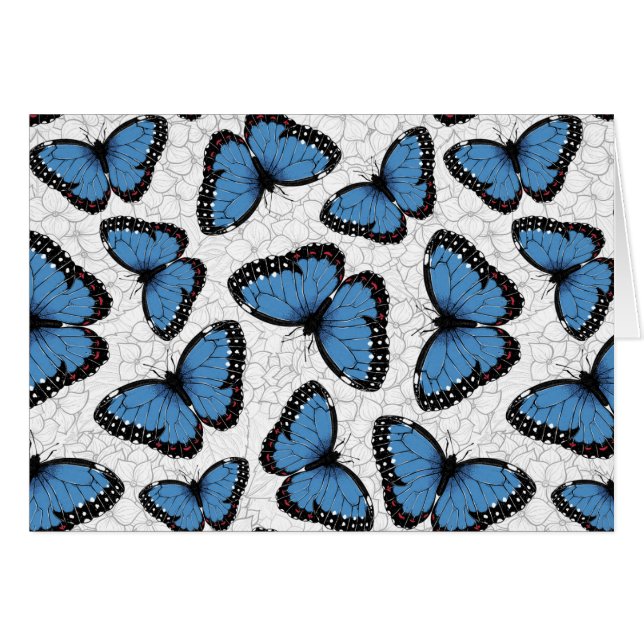 Blue morpho butterflies cards (Front Horizontal)