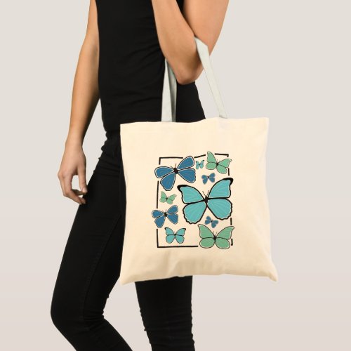 Blue Morpho Butterflies Collage Tote Bag