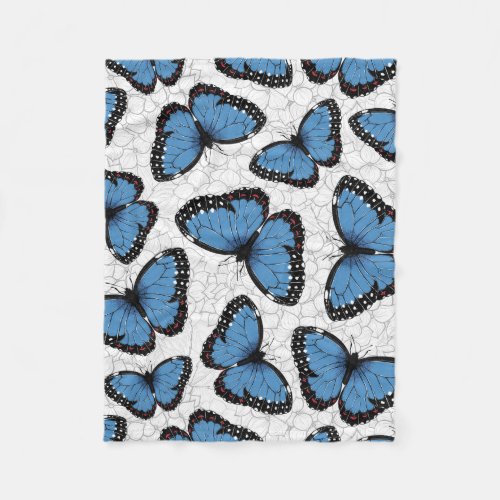 Blue morpho butterflies fleece blanket
