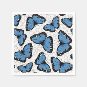 Blue morpho butterflies napkins