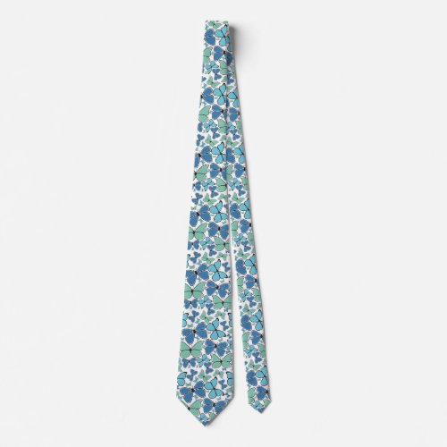 Blue Morpho Butterflies Pattern Neck Tie