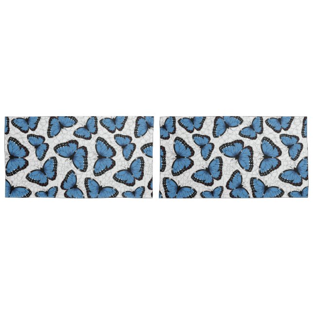 Blue morpho butterflies pillow case (Front-Set)