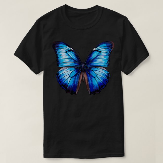 Blue Morpho Butterfly 12 T-Shirt (Design Front)