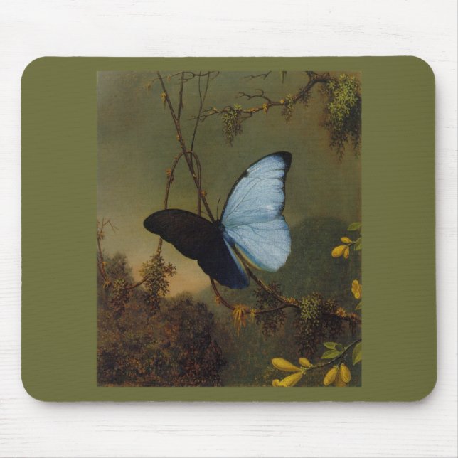 Blue Morpho Butterfly 1865 Spring Personalize Art Mouse Pad (Front)