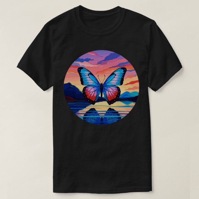 Blue Morpho Butterfly 19 T-Shirt (Design Front)