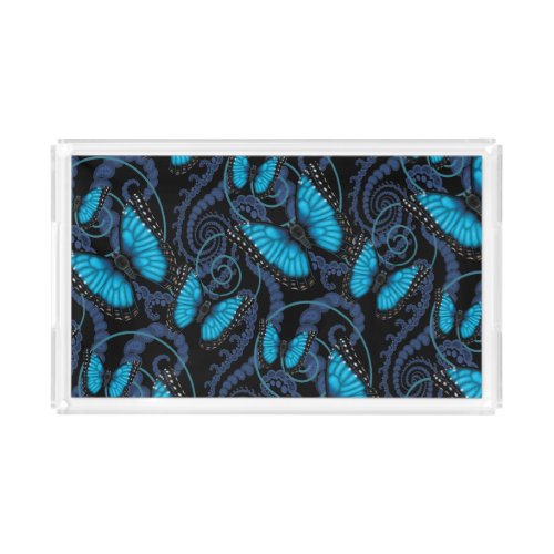 Blue Morpho Butterfly Acrylic Tray