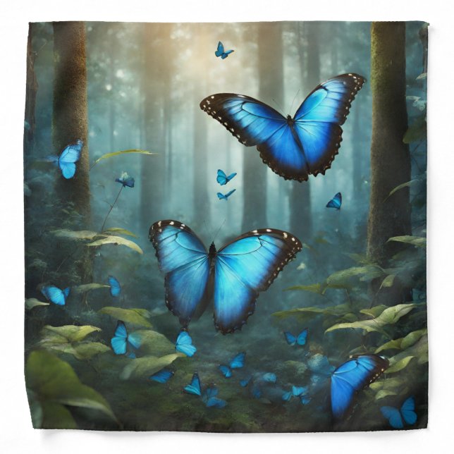 Blue Morpho Butterfly Bandana (Front)