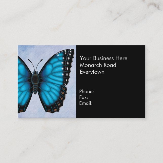 Blue Morpho Butterfly Business Card (Front)