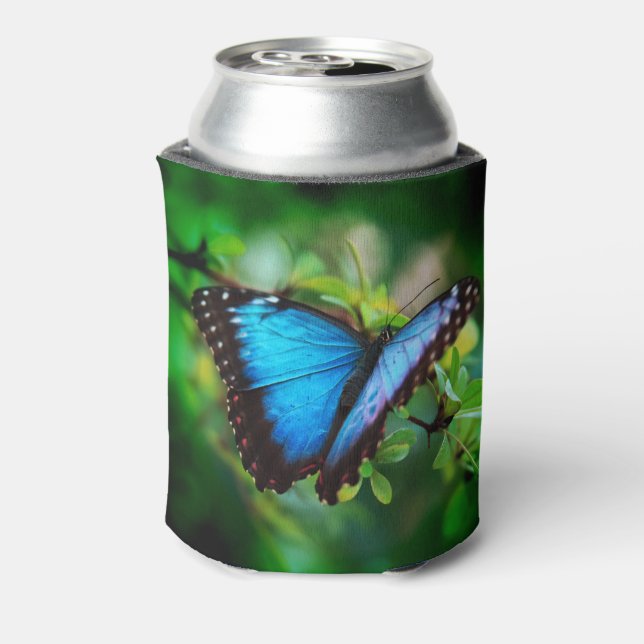 Blue Morpho Butterfly Can Cooler (Can Back)