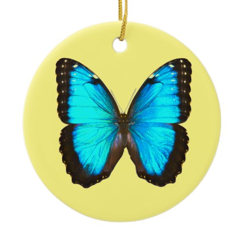 Blue Morpho Butterfly Ceramic Ornament