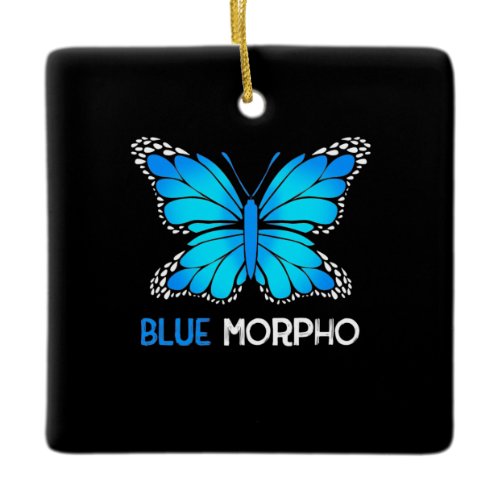 Blue Morpho Butterfly Ceramic Ornament