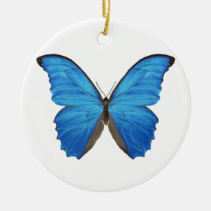 Blue Morpho Butterfly Ceramic Ornament