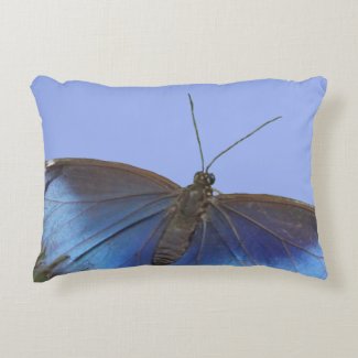 Blue Morpho Butterfly Cust. Accent Pillow