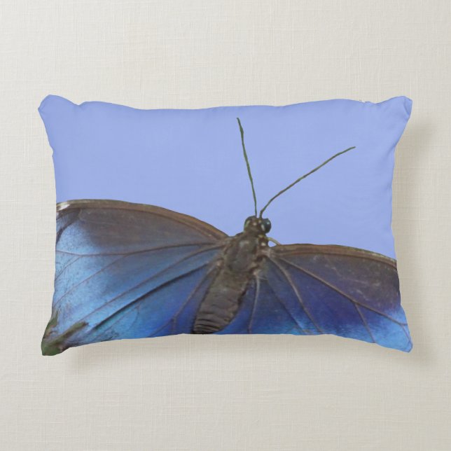 Blue Morpho Butterfly Cust. Accent Pillow (Front)