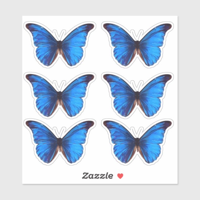 Blue Morpho Butterfly | Custom Cut Vinyl Sticker (Sheet)