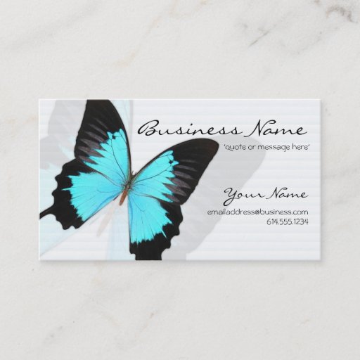 Customizable Blue Morpho Butterfly Design Business Cards