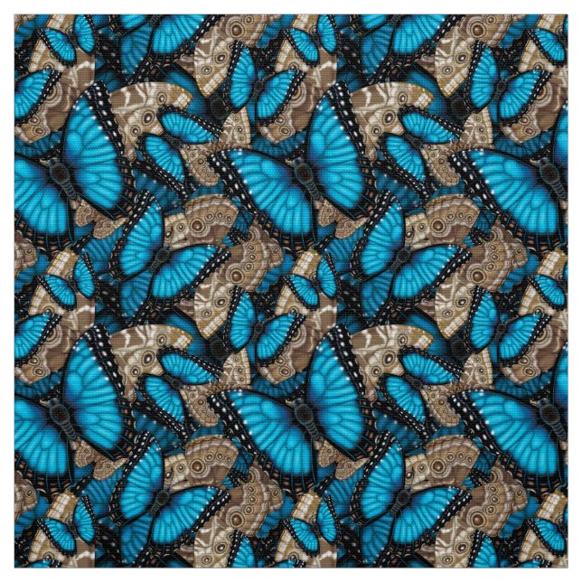 Blue Morpho Butterfly Fabric (Swatch)
