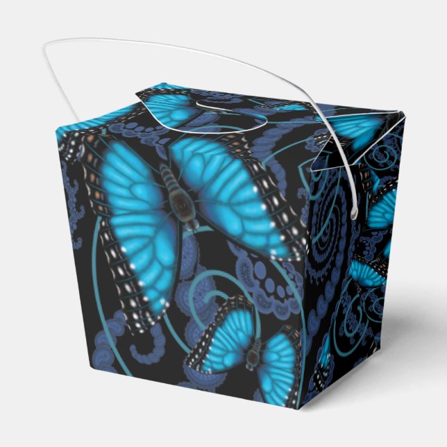 Blue Morpho Butterfly Favor Boxes (Back Side)