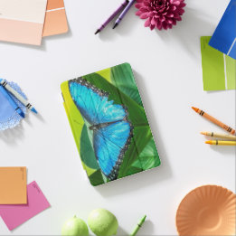 Blue Morpho Butterfly Floral Nature Art iPad Mini Cover