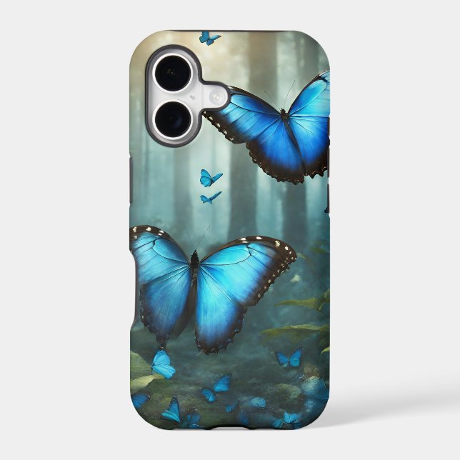Blue Morpho Butterfly Iphone Case (Back)