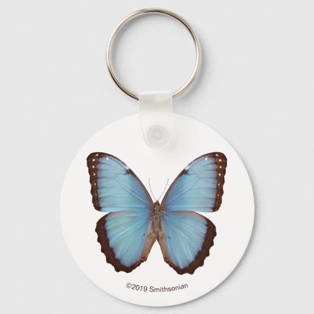 Blue Morpho Butterfly Keychain (Front)
