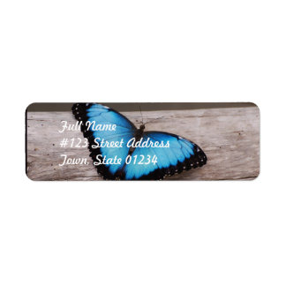 Blue Morpho Butterfly Label