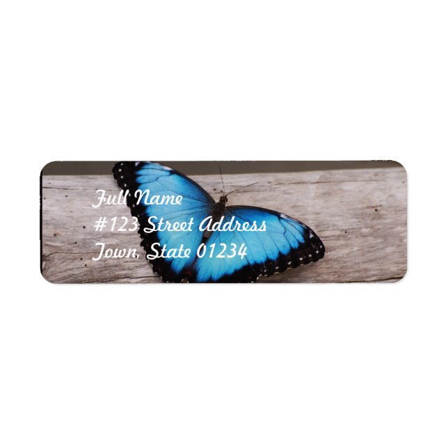 Blue Morpho Butterfly Label (Front)
