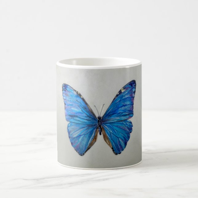 Blue Morpho Butterfly Mug 14 oz. (Center)