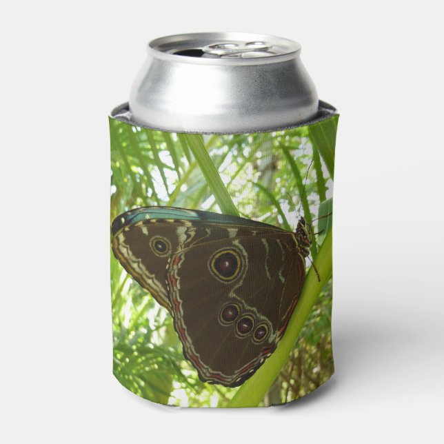 Blue Morpho Butterfly Nature Photography Can Cooler (Can Front)