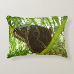 Blue Morpho Butterfly Nature Photography Decorative Pillow