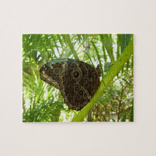 Blue Morpho Butterfly Nature Photography Jigsaw Puzzle