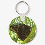 Blue Morpho Butterfly Nature Photography Keychain