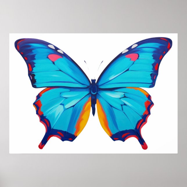Blue morpho butterfly painting  poster (Front)