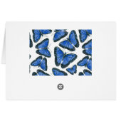Blue morpho butterfly pattern design cards (Back Horizontal)
