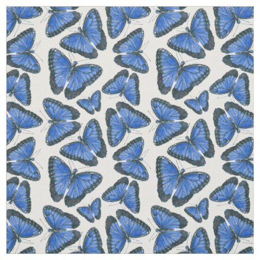 Blue morpho butterfly pattern design fabric