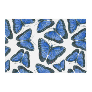 Blue morpho butterfly pattern design placemat