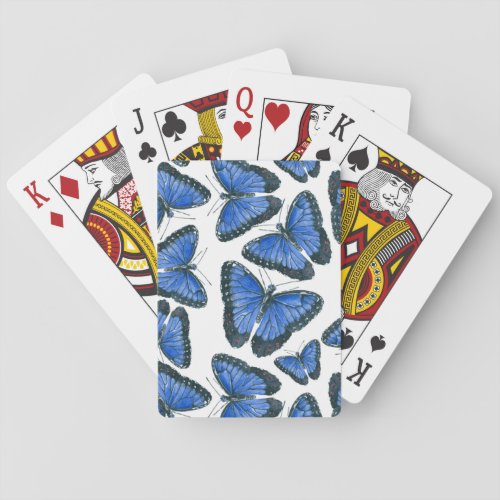 Blue morpho butterfly pattern design playing cards