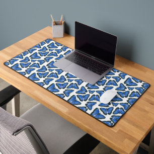 Blue morpho butterfly pattern design wrapping pape desk mat