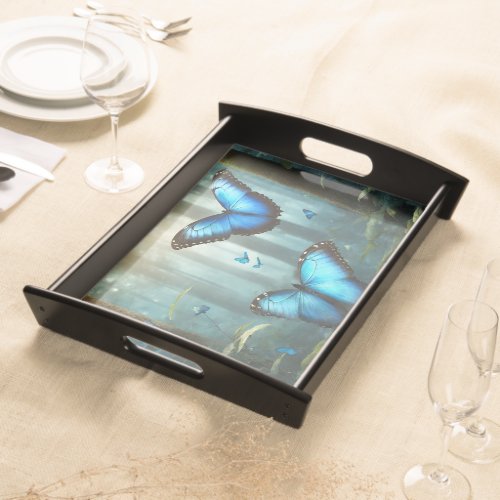 Blue Morpho Butterfly Serving Tray