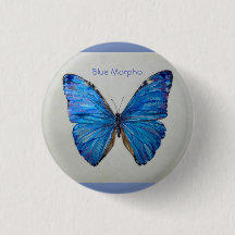 Blue Morpho Butterfly Small Pin/ Button