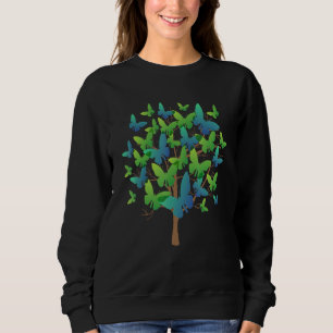 Blue Morpho Butterfly Swarm Lepidoptera Entomology Sweatshirt