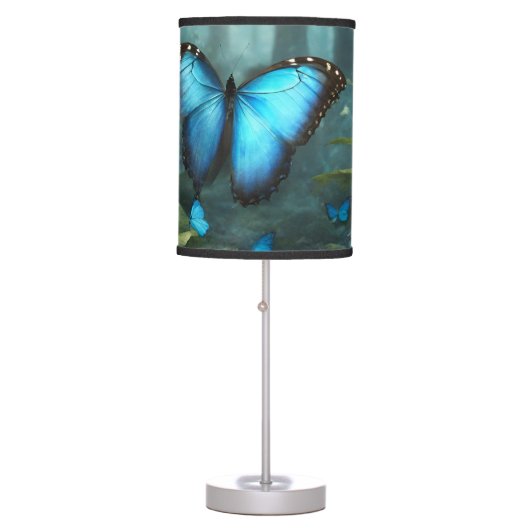 Blue Morpho Butterfly Table Lamp (Front)