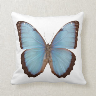 Blue Morpho Butterfly Throw Pillow