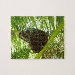 Blue Morpho Butterfly Tropical Nature Photography Jigsaw Puzzle