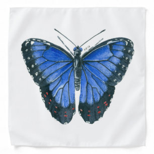 Blue Morpho butterfly watercolor painting Bandana