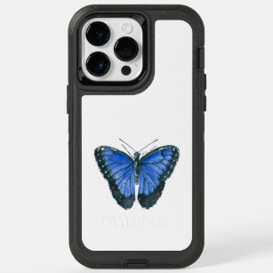 Blue Morpho butterfly watercolor painting OtterBox iPhone 14 Pro Max Case