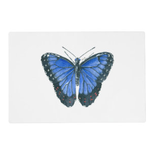 Blue Morpho butterfly watercolor painting Placemat
