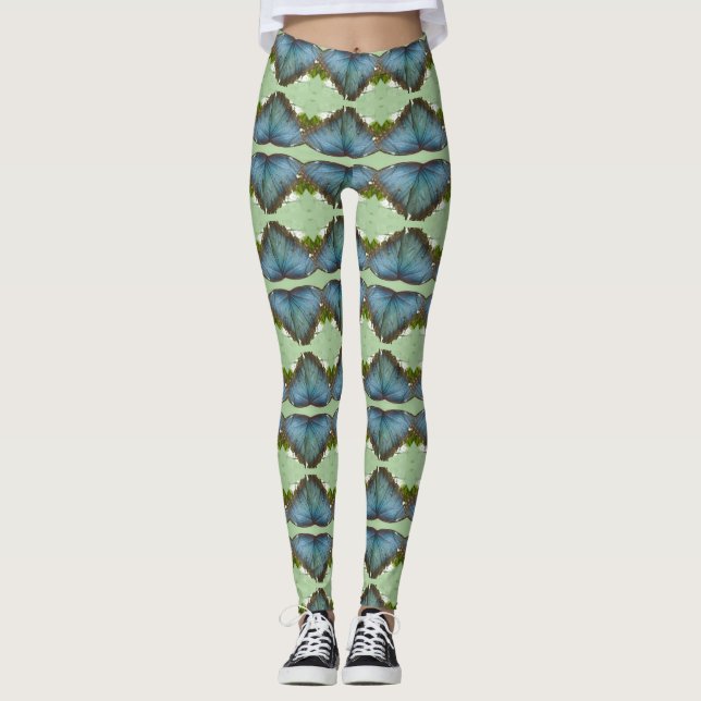 Blue Morpho Butterfly Wing Pattern Legging (Front)