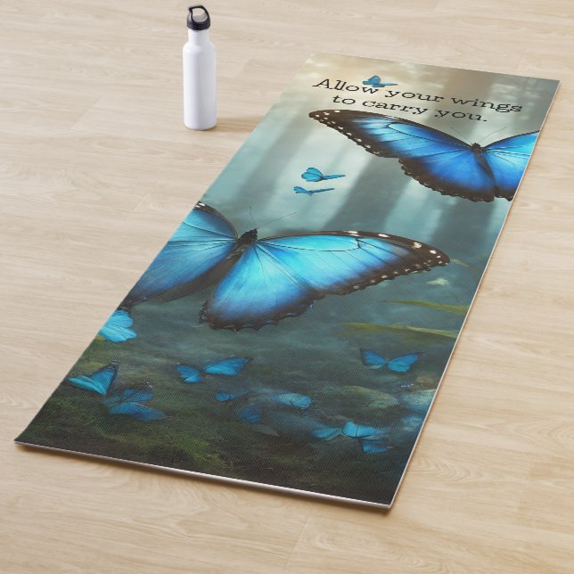 Blue Morpho Butterfly Yoga Mat (In Situ)